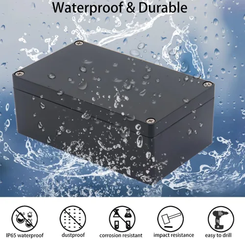 Miniatura 5 de Caja de proyecto IP65 Caja de conexiones impermeable ABS cajas eléctricas negras para bricolaje, Estuche electrónico para proyectos de energía, Caja