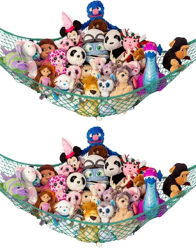 Miniatura 11 de Lilly's Love Hamaca para animales de peluche, organizador colgante de esquina, almacenamiento de juguetes, red de almacenamiento de animales