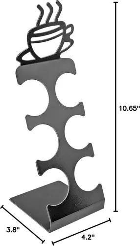Miniatura 7 de Soporte para cápsulas de café para encimera, soporte de 6 ranuras K-Cup para espacios pequeños, almacenamiento compacto, soporte de metal