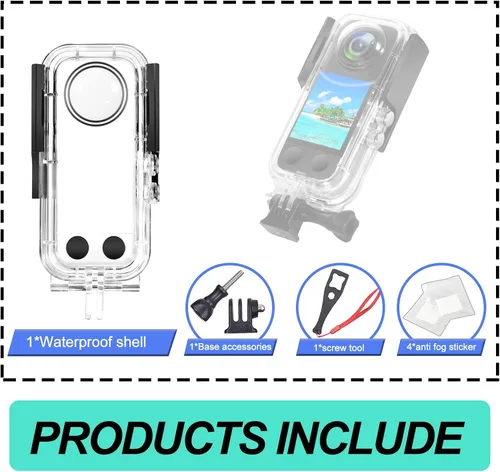 Miniatura 5 de Funda impermeable para cámara de acción Insta 360 one X3, carcasa protectora de buceo subacuático 40M con accesorios de soporte