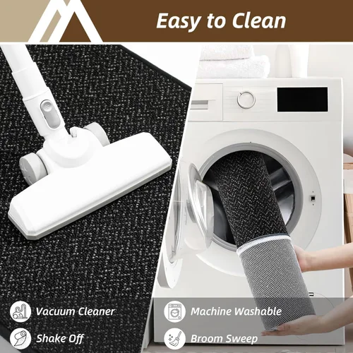 Miniatura 6 de COSY HOMEER Alfombra de entrada de 2 x 3 pies, antideslizante, lavable, resistente a las manchas, absorbente, alfombra de pasillo de perfil bajo