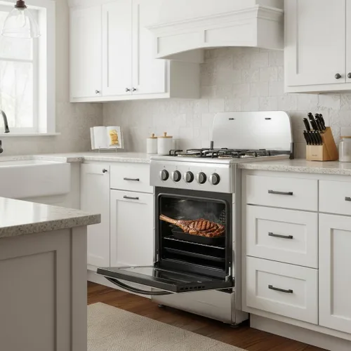 Miniatura 8 de Cocina de gas independiente de 20 pulgadas, estufa de gas de 4 quemadores con horno de 65 L, cuerpo de acero inoxidable 201, puerta de vidrio