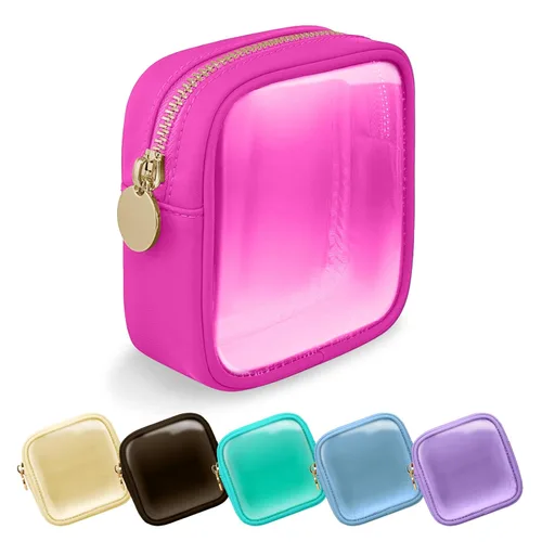 Miniatura 82 de Estuche pequeño para lápices y maquillaje para bolso, lindo estuche de lápices, bolsa de pinceles de maquillaje de nylon con cremallera, estuche