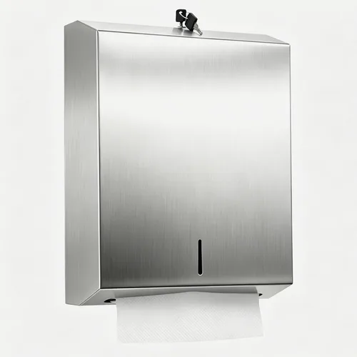 Miniatura 7 de Dispensador de toallas de papel Comercial para montaje en pared, dispensador de toallas de mano de acero inoxidable con cerradura, soporte de toalla
