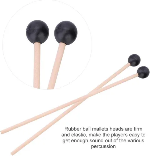 Miniatura 3 de Marimba Mallets, Teclado Suave Mango De Madera De Goma Mallets Instrumento Accesorio De Percusión
