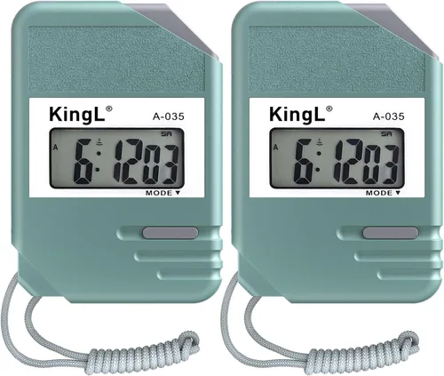 Miniatura 8 de Paquete de 2 cronómetros digitales con pantalla grande, modo de división de regazo, temporizador de mano impermeable para entrenadores, profesores