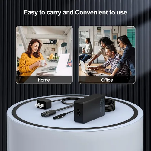 Miniatura 4 de YURCIPWE Cargador Surface Pro de 65 W, Surface Laptop Charger compatible con Microsoft Surface Pro 11/10/9/8/7+/7/6/5/4/X, Surface Laptop 7/6/5/4