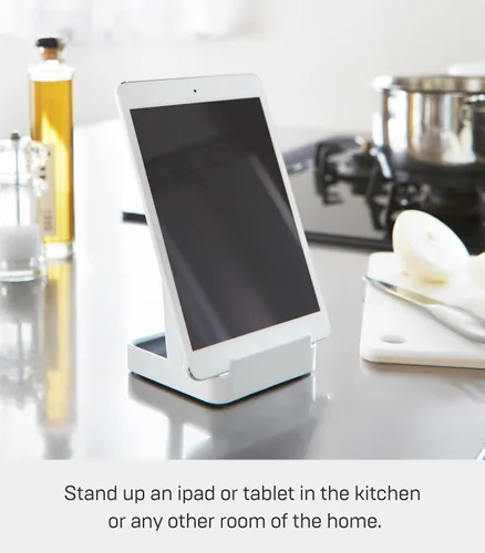 Miniatura 5 de Yamazaki Home Torre soporte para cucharones - Soporte para tapa para utensilios de cocina - Acero Blanco