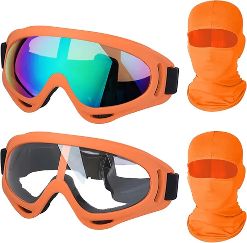 Miniatura 19 de LJDJ Gafas de motocicleta, paquete de 2 unidades, para motocross, ATV, motocross, senderismo, protección con 2 unidades de máscara bandana