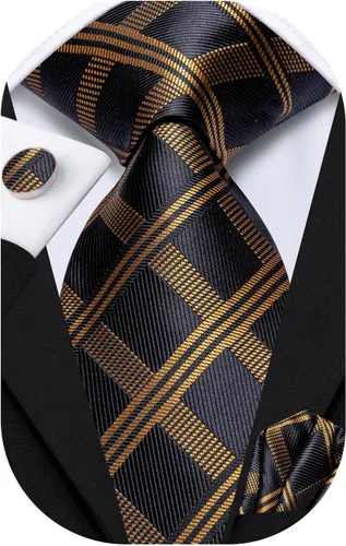 Miniatura 176 de Dubulle Corbata tejida de cachemira para hombre y gemelos de pañuelo para hombre, conjunto de gemelos para boda formal y negocios