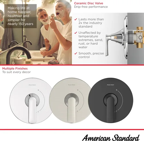 Miniatura 3 de American Standard TU061500.295 kit de moldura de válvula de ducha Aspirations, acabado de níquel cepillado