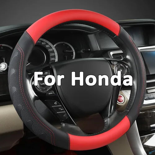 Miniatura 13 de Cubierta de volante de cuero de microfibra GIANT PANDA para Honda Accord, Civic, CR-V, HR-V, Pilot (patrón de diamante negro tamaño estándar)