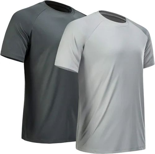 Miniatura 19 de Camisetas de entrenamiento para hombre, de manga corta, de secado rápido, atlético, gimnasio, activo, absorbe la humedad
