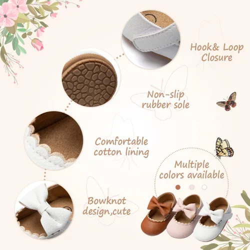 Miniatura 6 de HsdsBebe Mary Jane - Zapatos planos con lazo antideslizante y suela suave para niñas pequeñas, zapatos de vestir para bodas