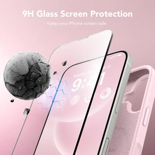 Miniatura 4 de GONEZ Funda magnética para iPhone 16, compatible con MagSafe, [protector de pantalla + protector de lente de cámara], funda protectora de silicona