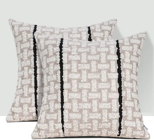 Miniatura 11 de Paquete de 2 fundas de almohada Boucle de 18 x 18 pulgadas, fundas de almohada decorativas de Navidad para sofá, sofá, fundas de almohada bohemias