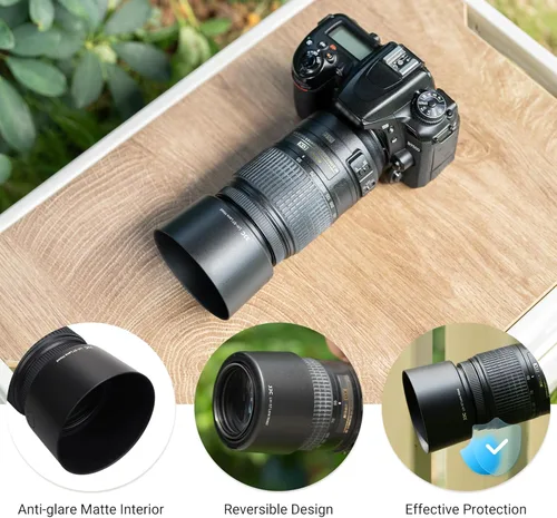 Miniatura 5 de JJC Parasol reversible para lente Nikon AF-S DX NIKKOR 2.165-11.811 in f/4.5-5.6G ED VR Zoom en NikonD3400 D3500 D5600 D7100 D7500 Reemplaza Nikon