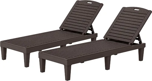 Miniatura 30 de YITAHOME - Tumbonas para exteriores con cojín y respaldo ajustable, tumbonas resistentes para patio junto a la piscina, fácil montaje, impermeables