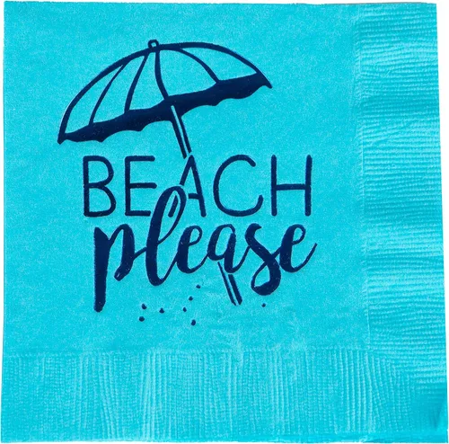 Miniatura 2 de Funky Junque Declaración decorativa desechable de celebración - 25 Beach Please (Turquoise/Navy)