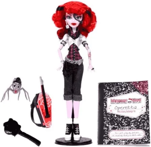 Miniatura 4 de Monster High Muñeca Boo-riginal Creeproduction, reproducción coleccionable de Operetta con soporte para muñeca, diario y araña mascota Memphis