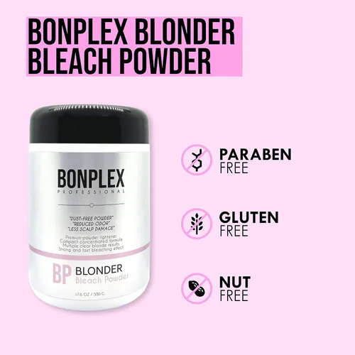 Miniatura 8 de Blonder Bleach en polvo, múltiples resultados rubios claros, sin polvo, menor olor, menos daño en el cuero cabelludo, 17.6 onzas
