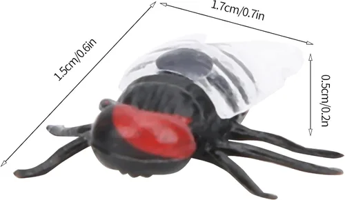 Miniatura 3 de Zerodis Juguete de simulación 20pcs de plástico modelo de broma de juguete de broma juguete simulación mosca para niños y mascotas (#1)