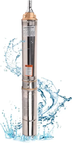 Bomba sumergible de pozo profundo 1HP, 220 V/60 Hz, 28 GPM, cabeza de 262 pies, acero inoxidable con cable de 9.8 pies, bombas de agua de acero