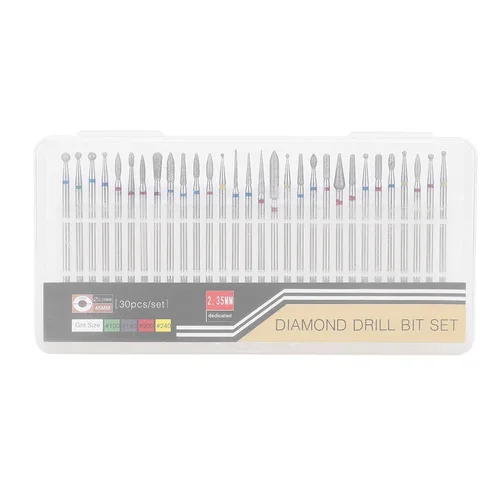 Juego de 30 brocas de uñas, brocas para quitar acrílico o gel duro, brocas de carburo para manicura y pedicura, herramienta de arte de uñas, broca