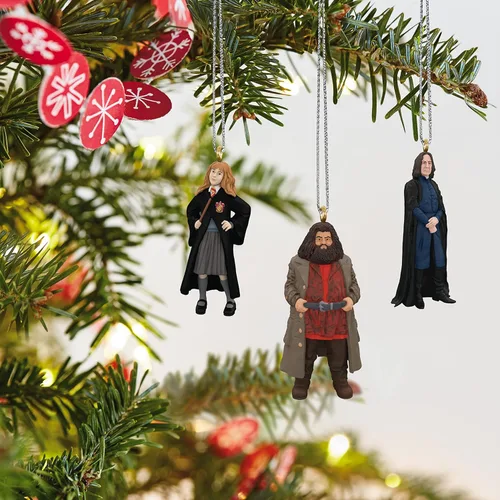 Miniatura 5 de Hallmark Keepsake Adornos de Navidad en miniatura 2023, Harry Potter Hermione, Hagrid y Snape Metal, mini juego de 3, regalos para los fanáticos
