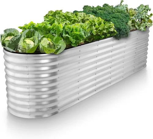 Miniatura 8 de Plant & Plot Camas de jardín elevadas galvanizadas para exteriores/ 8 x 2 × 1 pie Plantador elevado Camas elevadas para jardinería, verduras