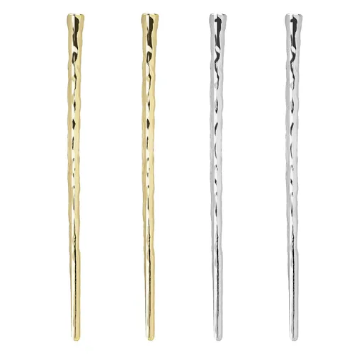 RAYNAG Paquete de 4 palillos de metal para el cabello, palillos de pelo para niñas y mujeres, alfileres de aleación, dorado y plateado (4.9