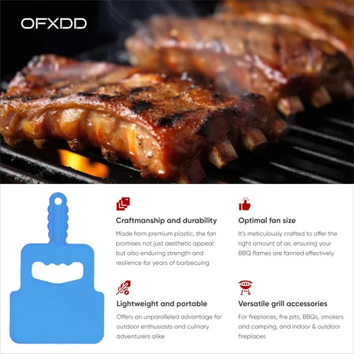 Miniatura 3 de Ventilador de mano para barbacoa, ventilador manual para parrilla, herramienta de soporte de plástico para llamas, ventilador de mano para barbacoa