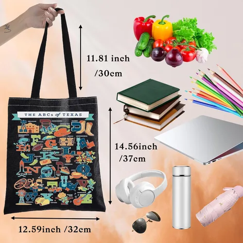 Miniatura 4 de BWWKTOP Bolsa de viaje del estado de Texas, recuerdos y regalos de Texas, bolsa de comestibles reutilizable para viajes