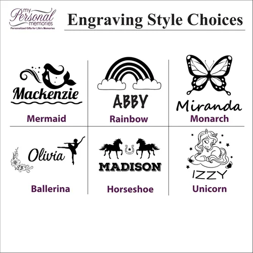 Miniatura 6 de My Personal Memories Joyero personalizado para niñas, grabado personalizado con nombre y bailarina, sirena, unicornio y más (negro medianoche)