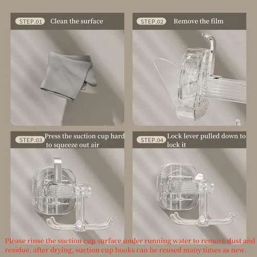Miniatura 6 de Ganchos colgantes para utensilios de cocina, colgador de pared, gancho plegable giratorio de 360°, gancho de ventosa fuerte, estante para utensilios