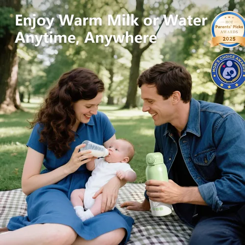 Miniatura 2 de Calentador de botellas portátil, gran capacidad de 12 onzas con dos modos de calentamiento para leche materna y agua, control inteligente