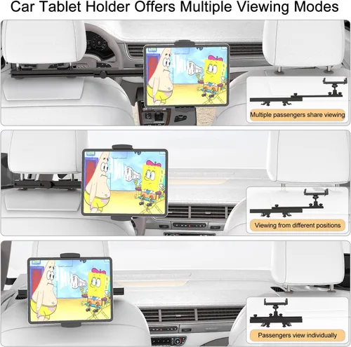 Miniatura 3 de Soporte universal para tablet para reposacabezas para accesorios de automóvil, hecho de aluminio de grado aeronáutico, soporte universal para tablet