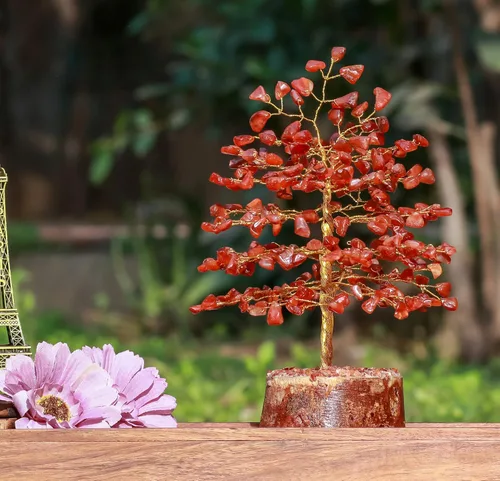 Miniatura 7 de Árbol de la vida de cristal de cornalina – Chakra para energía positiva, piedra preciosa hecha a mano, decoración de Feng Shui, bonsái de dinero