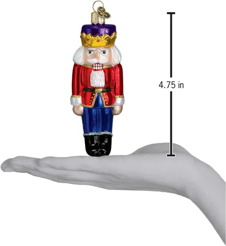 Miniatura 3 de Old World Christmas Adorno de cristal soplado del Príncipe Cascanueces para árbol de Navidad, decoración navideña hecha a mano, colección navideña
