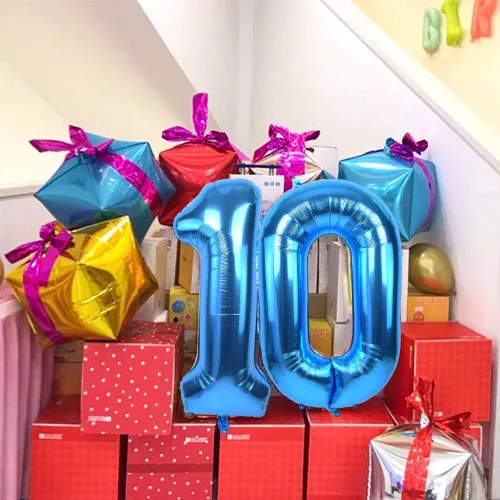 Miniatura 4 de TONIFUL Globo azul de números grandes de 40 pulgadas 0-9 de aluminio Mylar gran número 0 globo digital 0 para graduación 2026, fiesta de cumpleaños