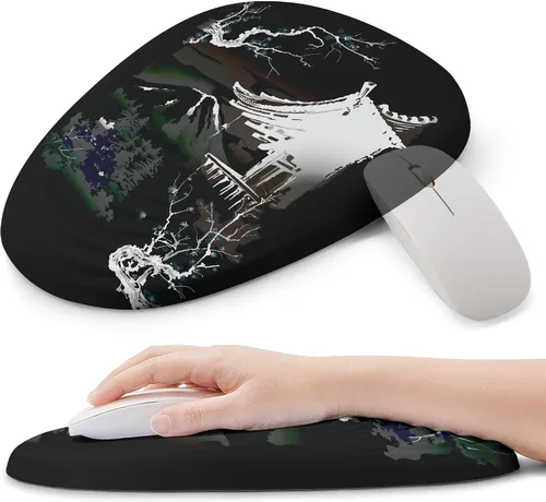 Miniatura 13 de Dumpster on Fire - Alfombrilla ergonómica para mouse – Reposamuñecas de espuma viscoelástica para túnel carpiano y alivio del dolor, base 22