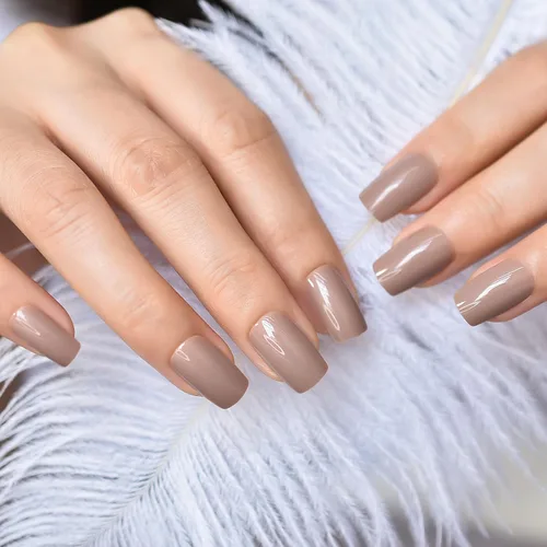 Miniatura 28 de Elevenail - Uñas postizas de longitud media, punta vino rojo, uñas postizas de cobertura total, uñas postizas cortas, uñas falsas, uñas falsas Rojo