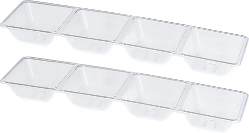 Miniatura 11 de Plasticpro Bandeja de servir de plástico rectangular de 4 secciones/platillo (2, Negro)