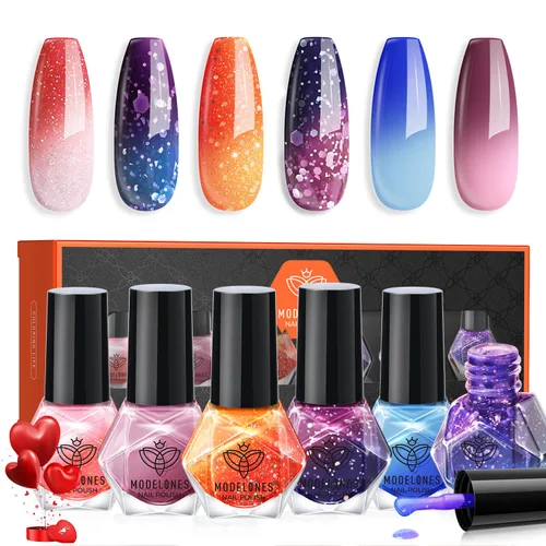 Miniatura 12 de modelones Esmalte de uñas, capa base 3 en uno, 0.5 onzas líquidas, fortalecedor de uñas transparente, secado rápido, larga duración, brillo