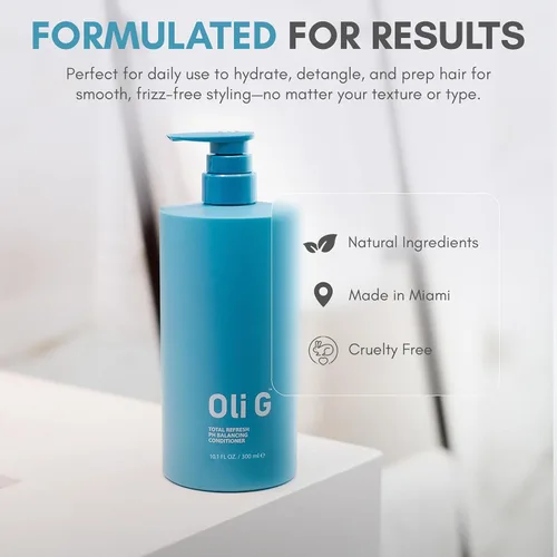 Miniatura 4 de Oli G Total Refresh - Acondicionador diario ligero para todo tipo de cabello, con aceite de marula, manteca de karité, proteínas botánicas