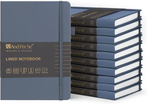 Miniatura 109 de &And Per Se - Cuaderno en blanco, 160 páginas, 5.7 x 8 pulgadas, cuaderno de rayas estrechas con papel grueso para escribir, cuaderno de tapa dura