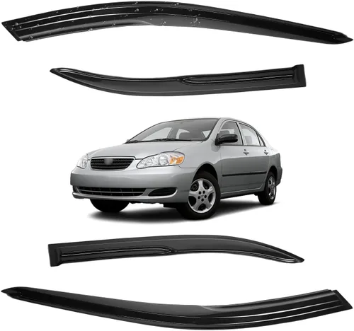 Miniatura 151 de Viseras para ventanas para Mazda 3 Sedán 4 puertas 2004 2005 2006 2007 2008 2009 estilo JDM Mugen, deflector de viento, protector solar y de lluvia