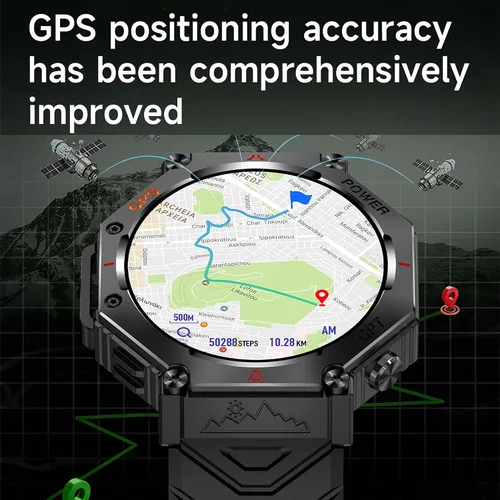 Miniatura 3 de Relojes inteligentes con GPS para hombre, altímetro militar, barómetro, brújula, llamadas Bluetooth, modos deportivos, linterna, reloj inteligente
