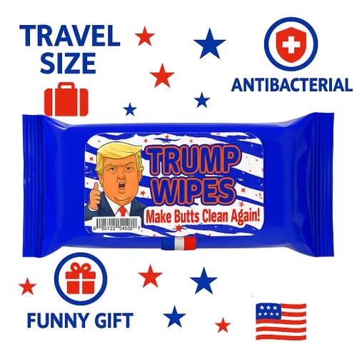 Miniatura 2 de Trump Wipes - Divertidas toallitas húmedas para adolescentes y adultos, fabricadas en Estados Unidos, tamaño de viaje