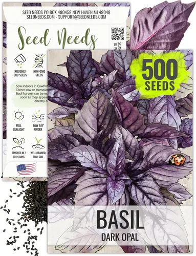 Miniatura 18 de Seed Needs Semillas de albahaca para plantar hierbas de albahaca tailandesa, sin OMG y semillas de hierbas sin tratar para cultivar un jardín